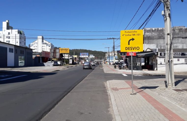 Obras no binário causam mudanças no trânsito no bairro São Luiz