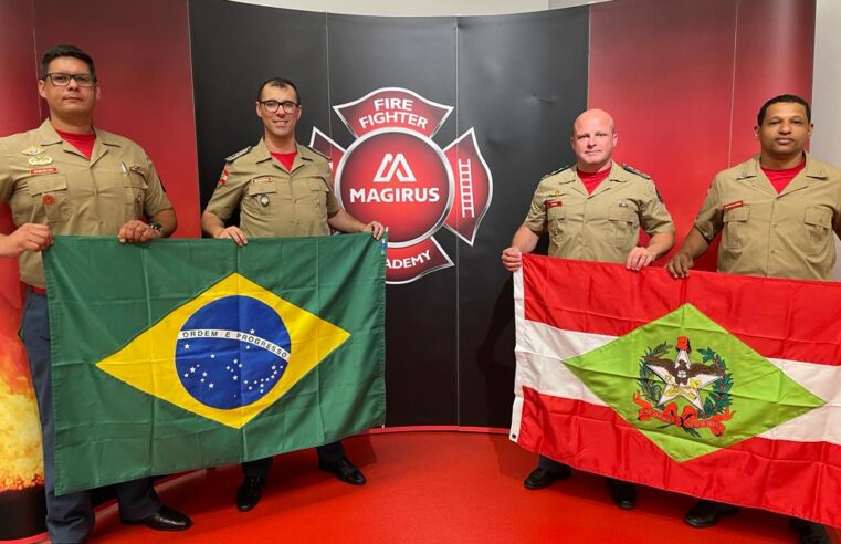 Comandante-Geral do CBMSC e comitiva catarinense acompanham testes para liberação de embarque de duas auto escadas na Alemanha