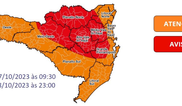 Condição de chuva volumosa entre sábado e domingo permanece em todo o estado