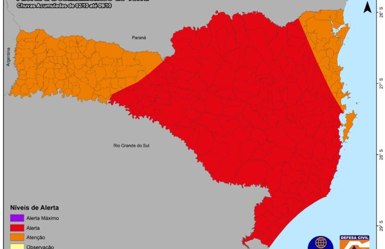 Estado reforça atuação integrada para período mais crítico de chuvas em Santa Catarina