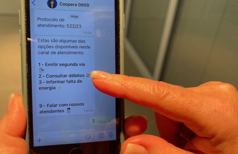 COOPERA conta com WhatsApp para atendimento aos cooperados/consumidores