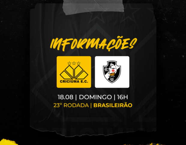 SERVIÇO DE JOGO PARA CRICIÚMA x VASCO