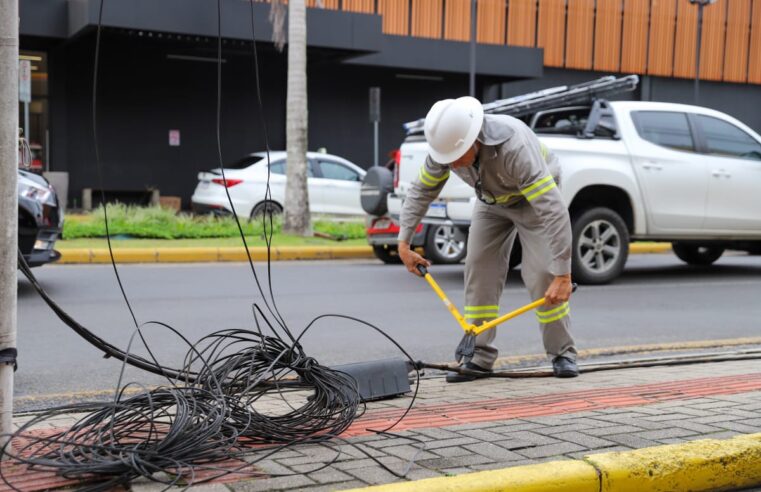 Operação Limpa Fios: mais de 1 tonelada de fiação irregular é recolhida no centro de Criciúma