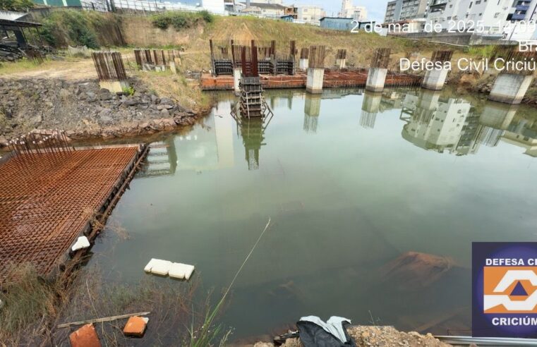Defesa Civil aponta risco em obra abandonada no Centro de Criciúma e recomenda intervenção emergencial
