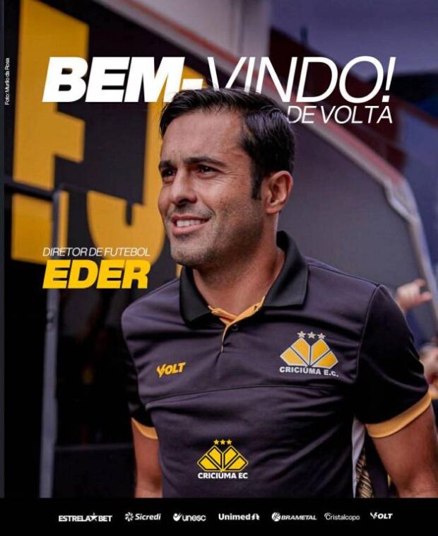 Eder é o novo diretor de futebol do Criciúma
