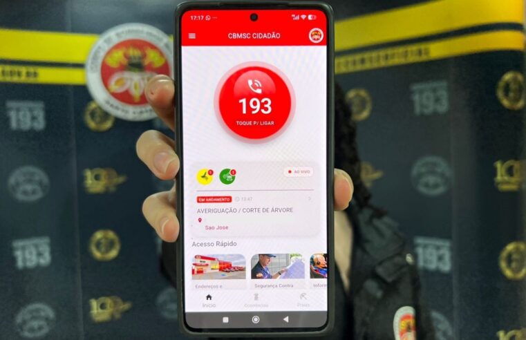 Chamadas para o 193 podem ser realizadas pelo aplicativo CBMSC Cidadão